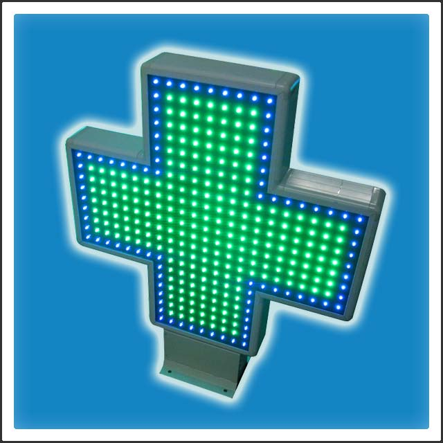 HTC-F1000 Flashing LED Cross Display Sign for Pharmacy Drug Store Medicine Shop