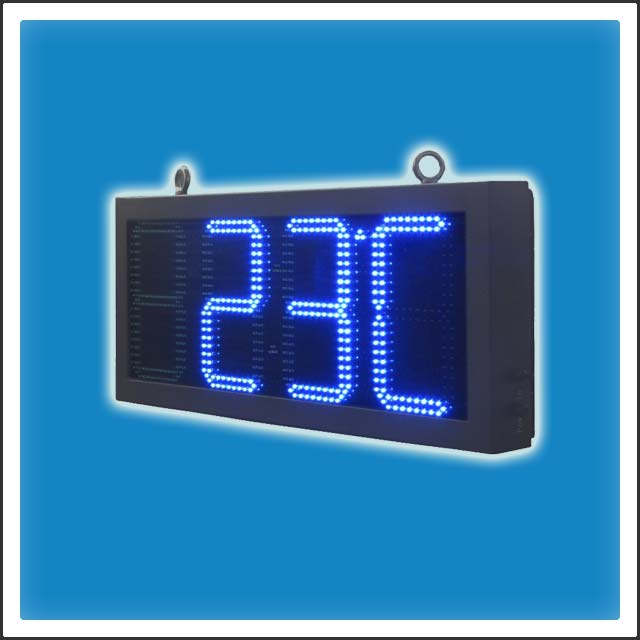 8 Inches Outdoor LED Time & Temperature Clock Display 